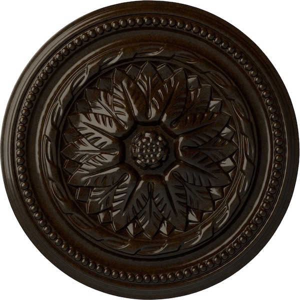 Ekena Millwork Wigan Ceiling Medallion, Hand-Painted Bronze, 16"OD x 2 1/4"P CM16WGBZS - main